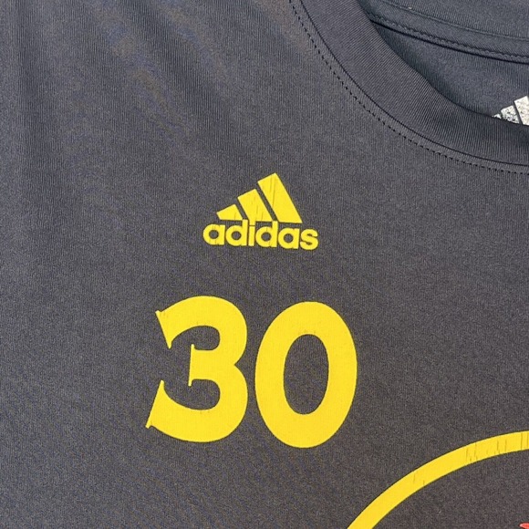 Steph Curry Shirt Golden State Warriors #30 Men's M Gray Adidas Short Sleeve Tee - Picture 7 of 10